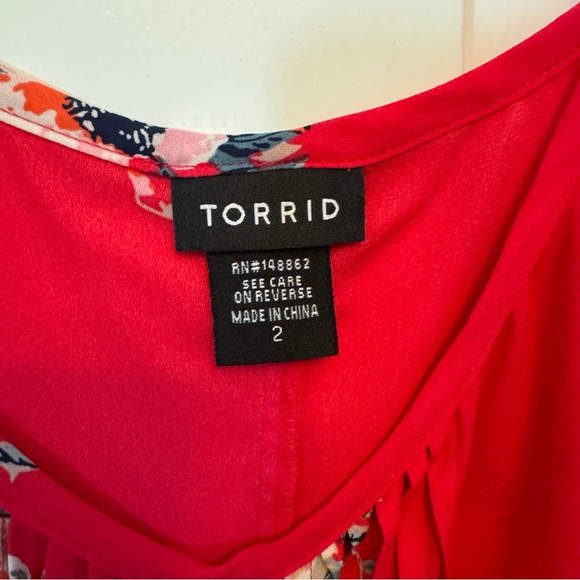 ✨torrid sophie raspberry pintuck georgette swing cami ✨ - Picture 3 of 4